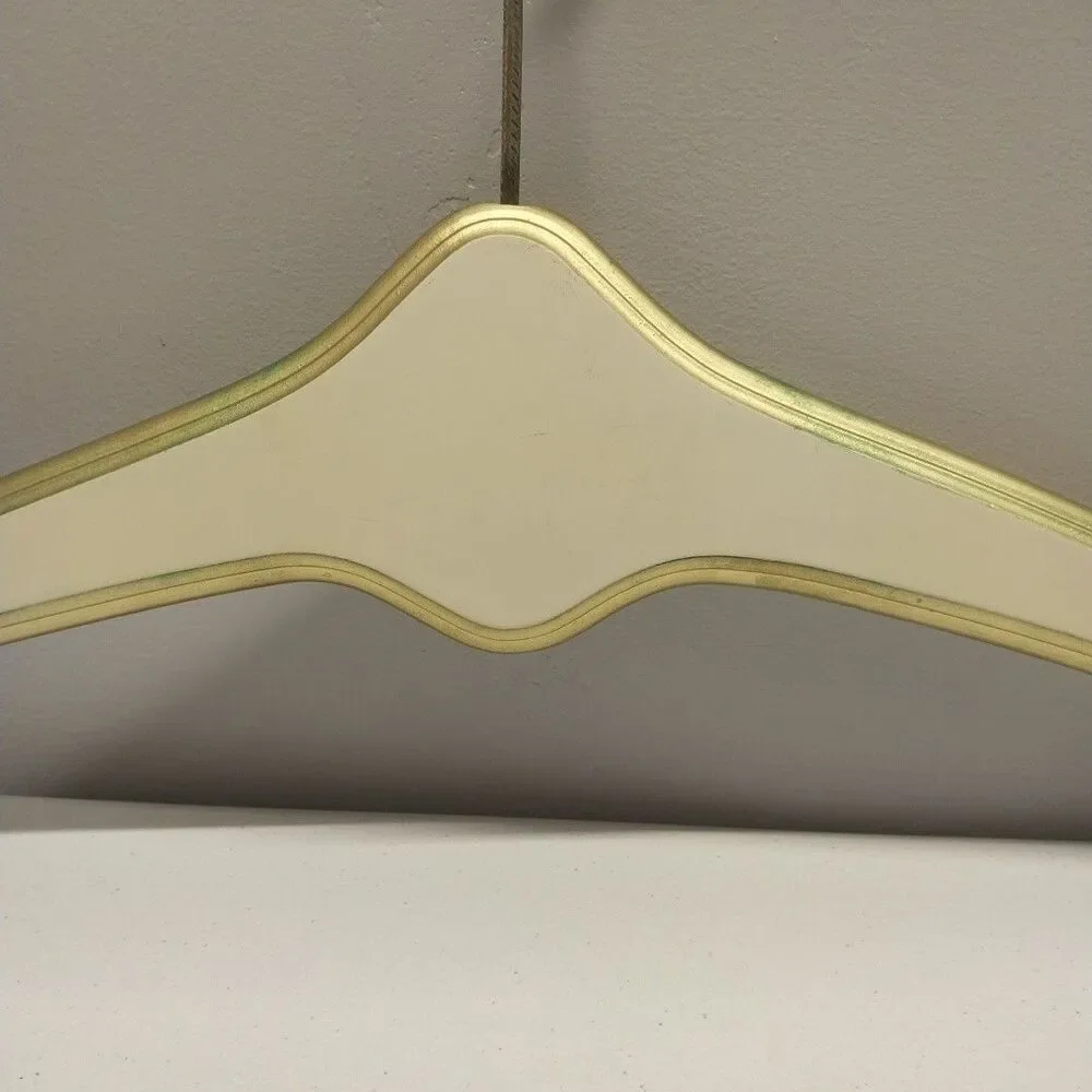 Vintage Wood Cameo Clothes Hanger Hollywood Regency Cream Gold Decorative Closet